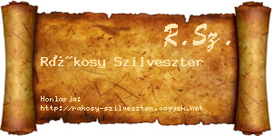 Rákosy Szilveszter névjegykártya